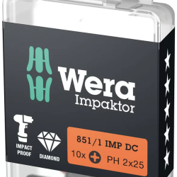 Wera 851/1 impaktor Dc Ph/Yıldız 3x25mm Bits 05057617001